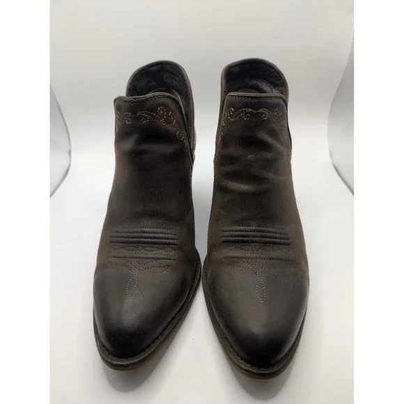Ariat Bootie Women 9B Brown Dixon Western Ankle Boot Cutout Leather 10038420 - Picture 3 of 7